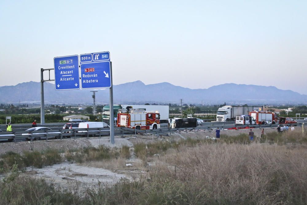 Accidente de camión cargado de carne congelada