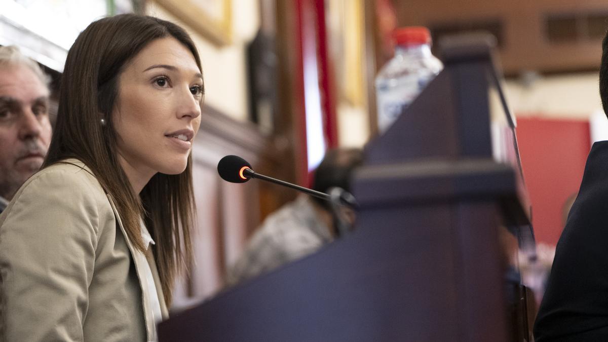La diputada socialista María Jiménez a un plenari de la Diputació.