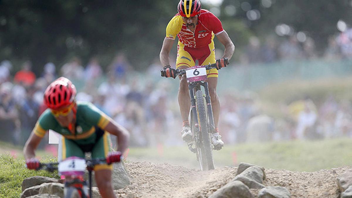 El español José Antonio Hermida, durante la prueba de ciclismo de montaña