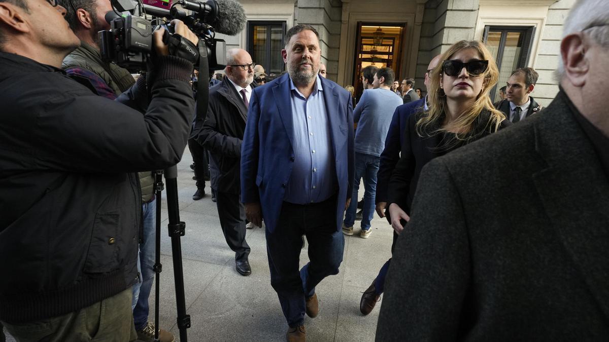 Oriol Junqueras, en el Congreso mientras se debatía la ley de amnistía.