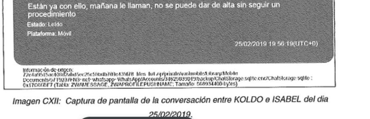 Mensajes entre Koldo García y la expresidenta de Adif Pardo de Vera