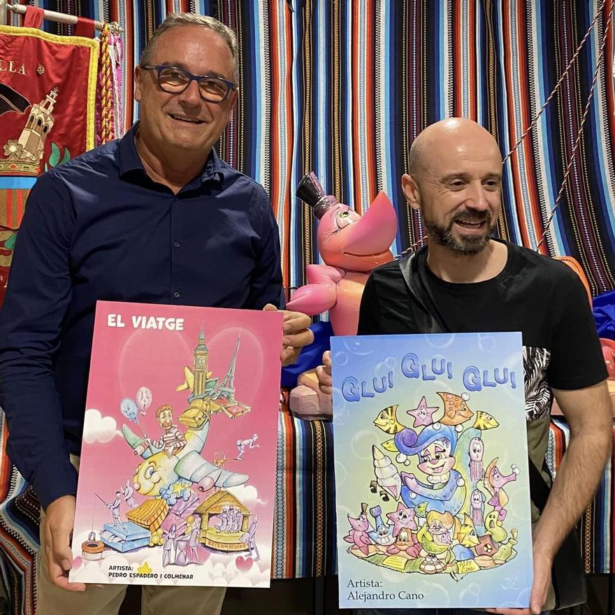 Pedro Espadero y Alejandro Cano, con los bocetos de Forn d&#039;Alcedo