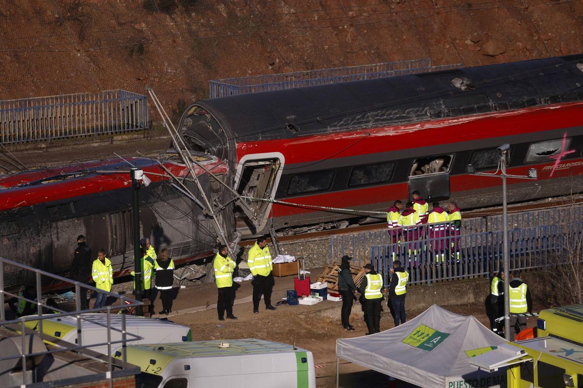 La zona cero del accidente ferroviario en Adamuz