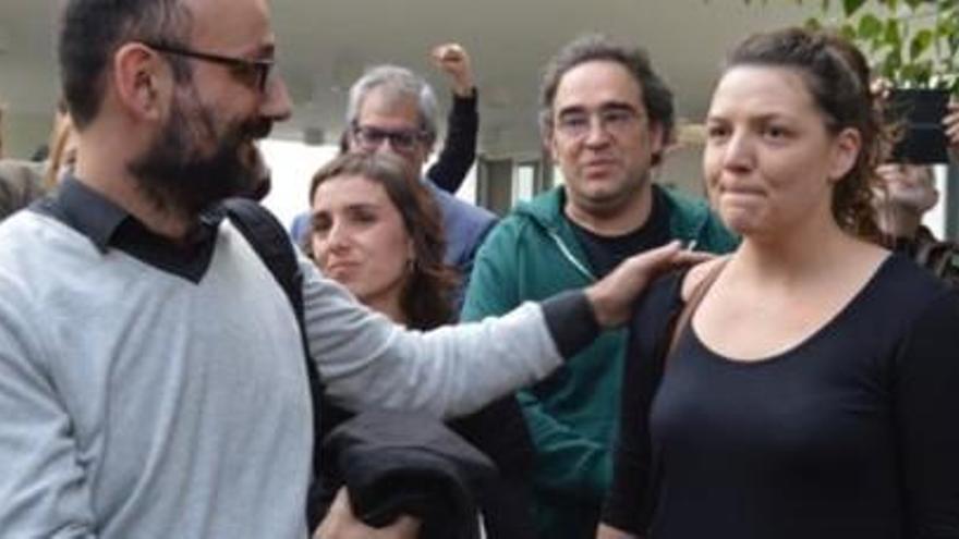 Montse Venturós després de declarar al jutjat de Berga