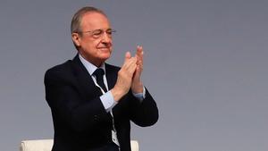 Florentino Pérez, en un momento de la asamblea general ordinaria