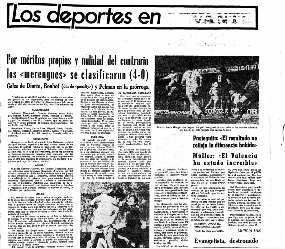 Crónica en Levante del Valencia - Barcelona