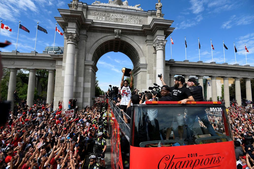 Los Raptors celebran el título de la NBA