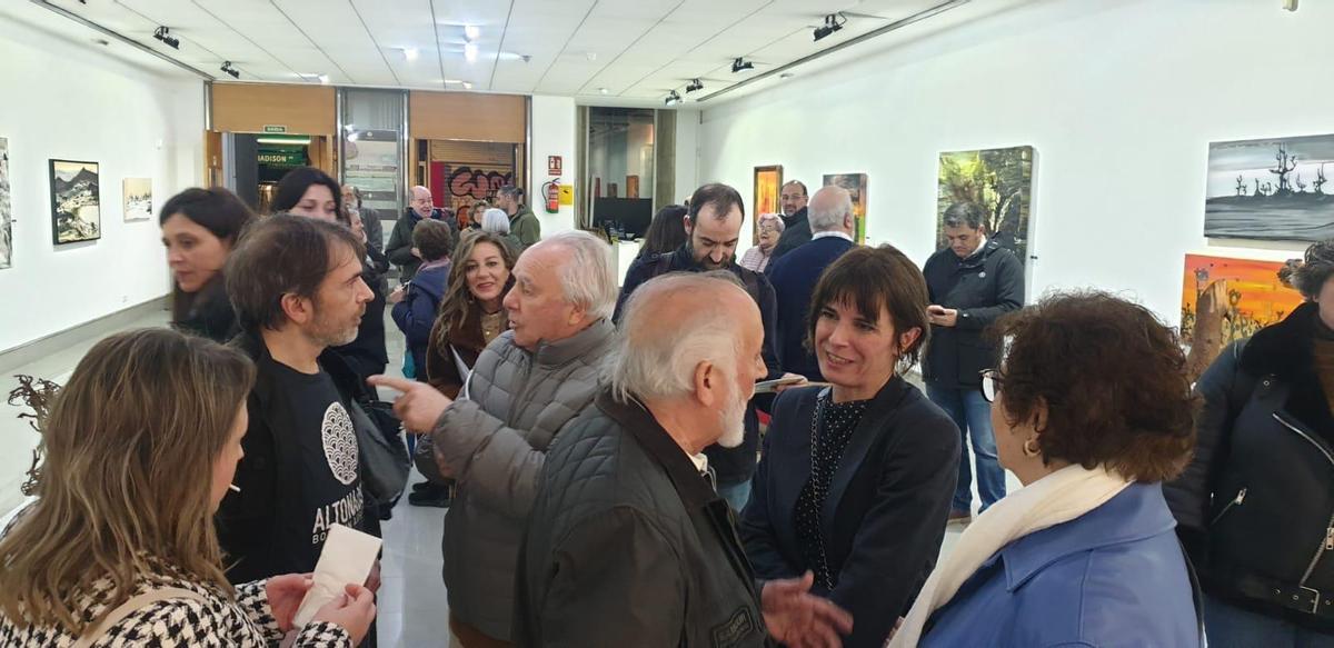 Olalla Buceta en un evento artístico desarrollado en Vilagarcía.