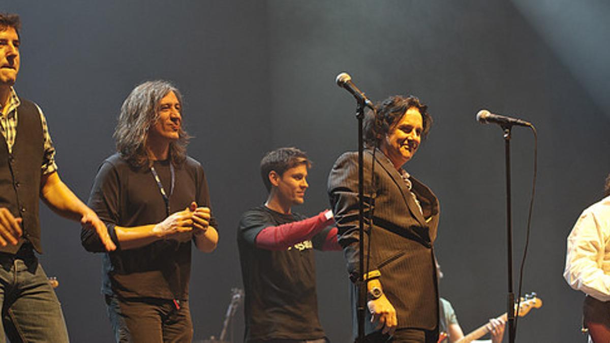 Los participantes en el concierto que pep Sala ha dado en el Sant Jordi, este sábado.