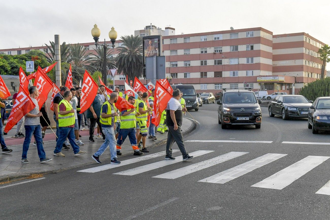 La primera jornada de la huelga de transporte no deja incidencias destacables en Las Palmas