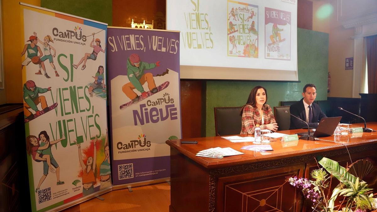 La presentación de las plazas para los campus de la Fundación Unicaja en 2023.