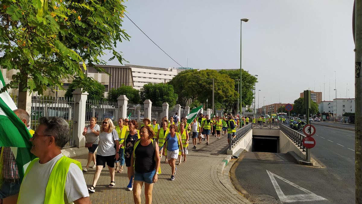 Llegada de la marcha al Parlamento de Andalucía.