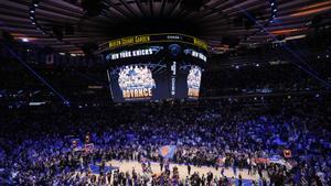 Los New York Knicks celebran la clasificación de su equipo para la final del Este en la NBA 