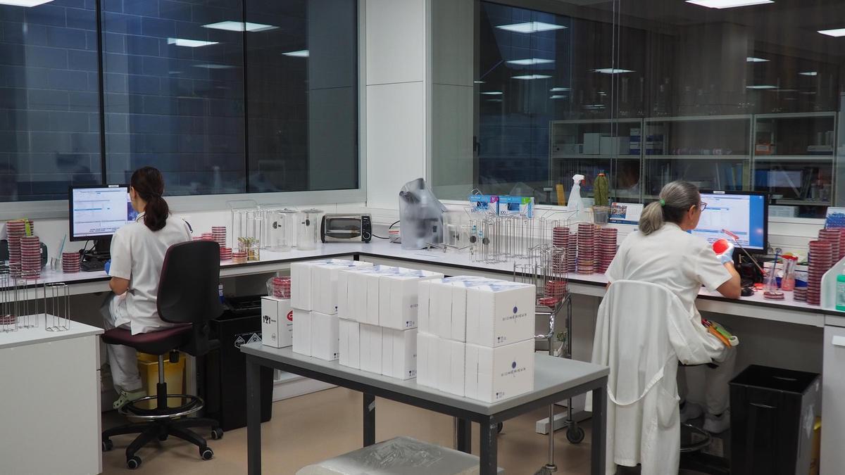 El laboratori clínic territorial de Girona on s'analitzen mostres d'analítiques i proves.