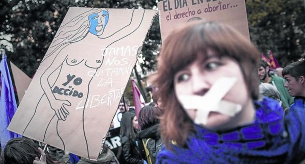 Manifestació a favor del dret a l’avortament, a València.