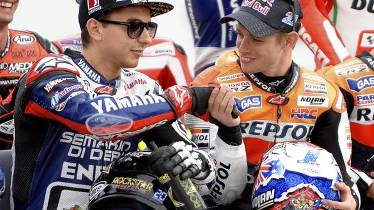 Jorge Lorenzo y Casey Stoner, en Doha.