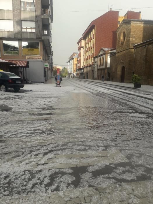 Granizo en la zona centro de Asturias