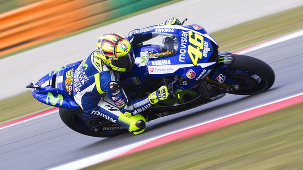 Valentino Rossi, durante la primera sesión de entrenamientos en Assen para preparar el GP de Holanda