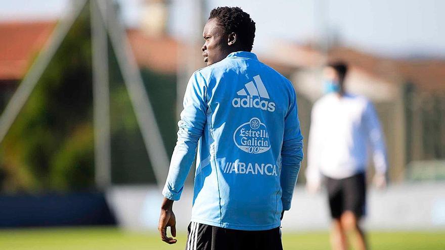 Pione Sisto durante un entrenamiento del celta en A Madroa / FDV