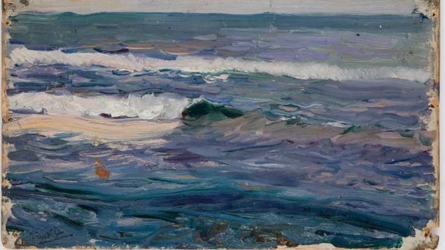 A subasta un ‘mini’ Sorolla pintado en un cartón del su suegro