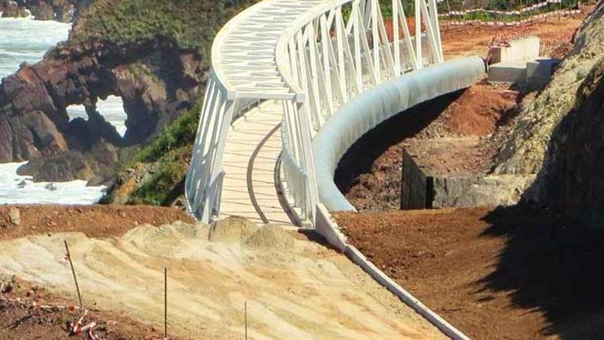 El paso del Tranqueru con la pasarela ya instalada.