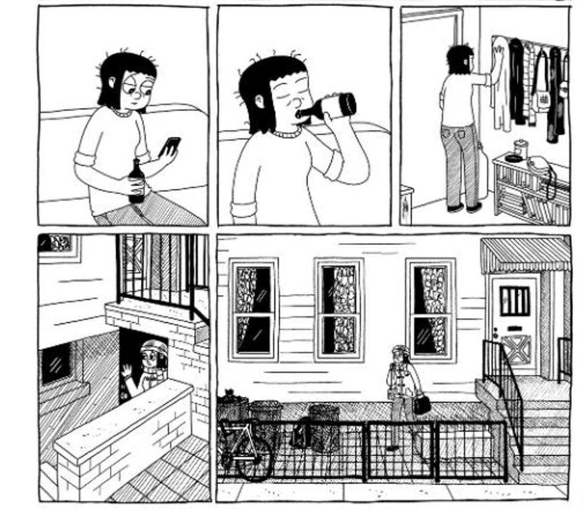 Viñetas de 'Los incorregibles', la novela gráfica de Julia Wertz en la que narra su lucha contra el alcoholismo.