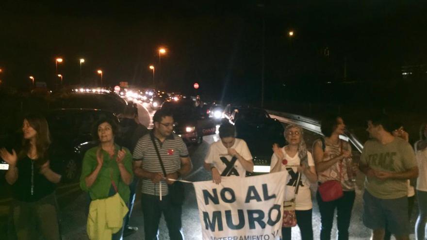 Los manifestantes, en Ronda Sur.