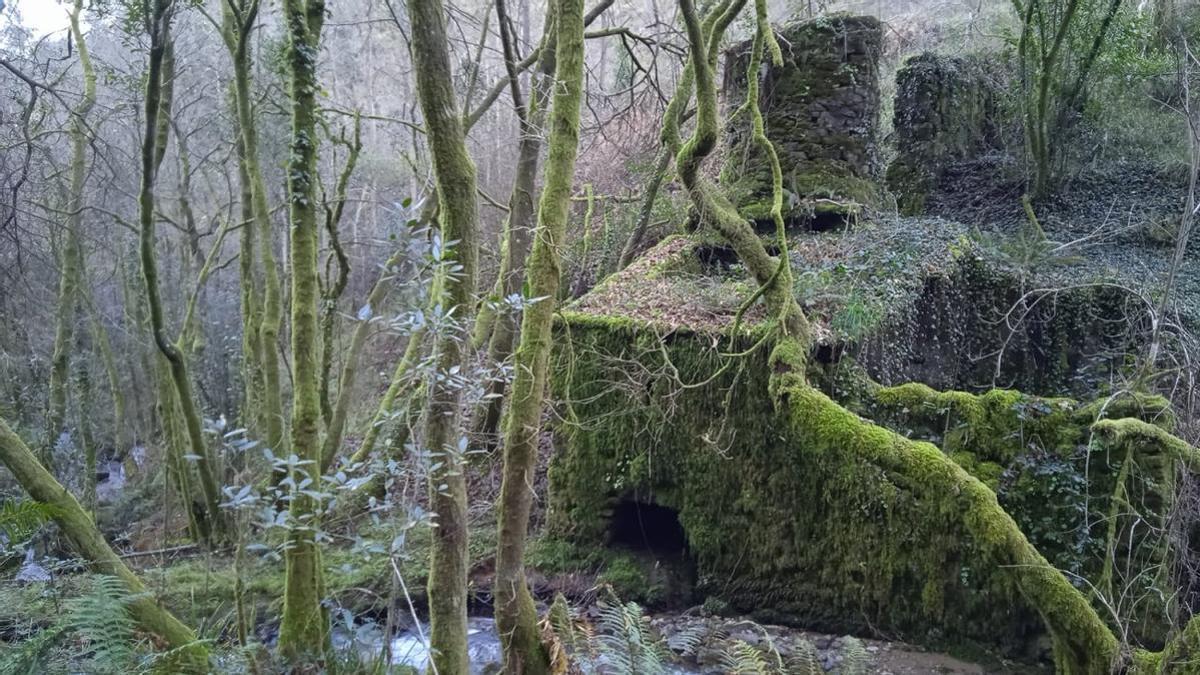 Uno de los molinos del río de A Preira, en Vilar de Infesta.