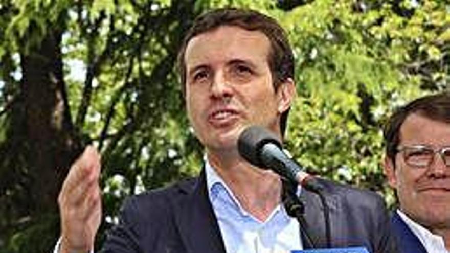 Casado, ayer, en Palencia.