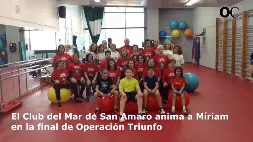 El Club del Mar de San Amaro anima a Míriam en la final de Operación Triunfo