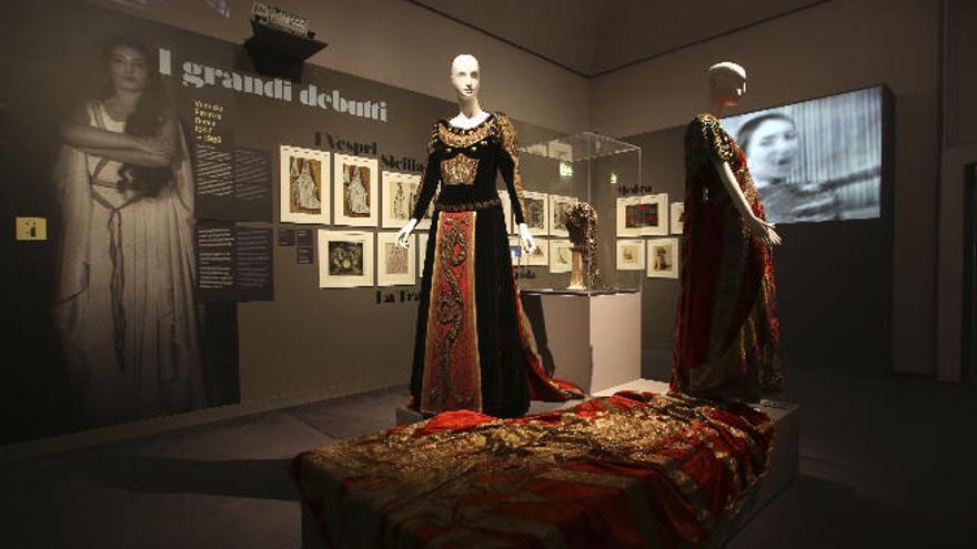 Parte de la exposición homenaje &#039;María Callas. The Exhibition&#039;, que se puede ver en el Arena Museo Ópera de Verona.