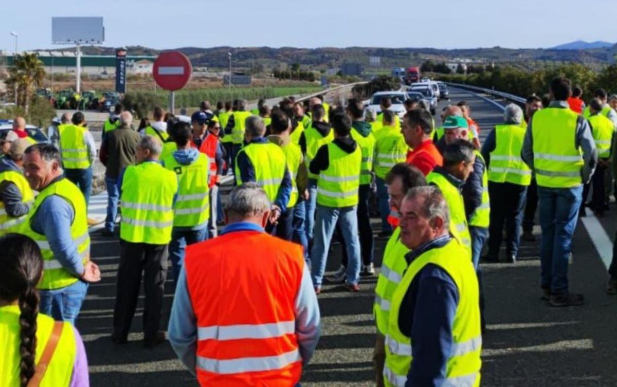 Las protestas se concentraron en el interior. | ASAJA MÁLAGA