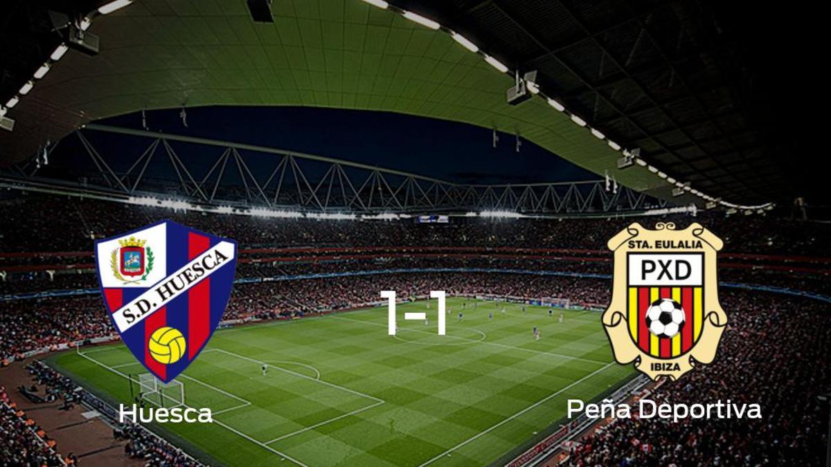 El Huesca B y la Peña Deportiva concluyen su encuentro liguero con un empate (1-1)