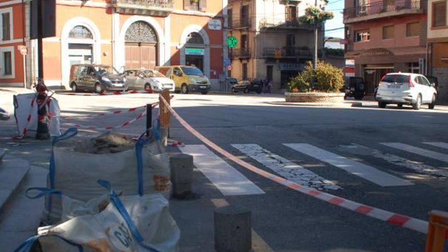 Les obres de remodelació de la plaça de Barcelona.