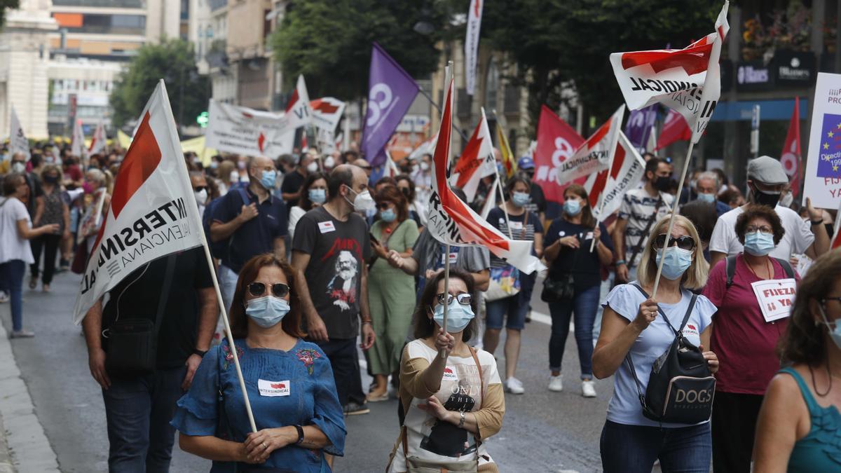 Manifestación de Intersindical, esta mañana