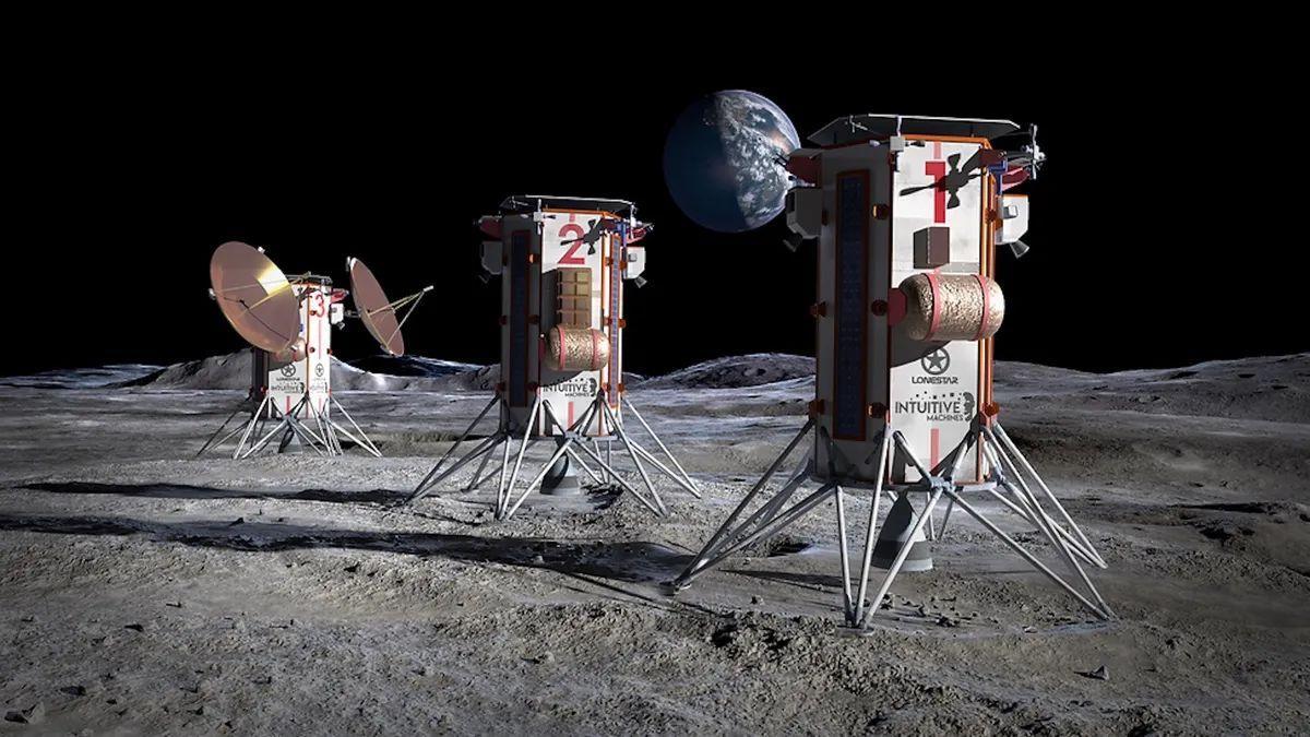 Recreación artística de los centros de datos en la Luna.