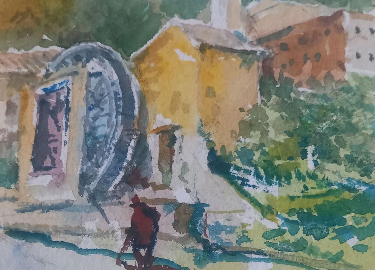 Acuarela de la Noria Grande de Abarán. | | FULGENCIO SAURA MIRA