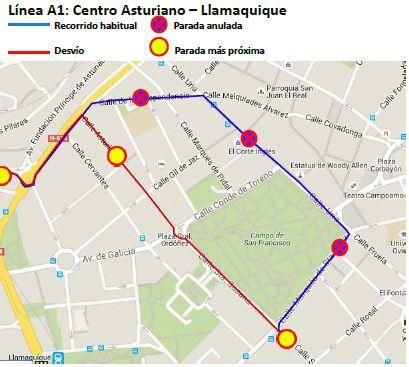 Cambios en las líneas de autobús de Oviedo