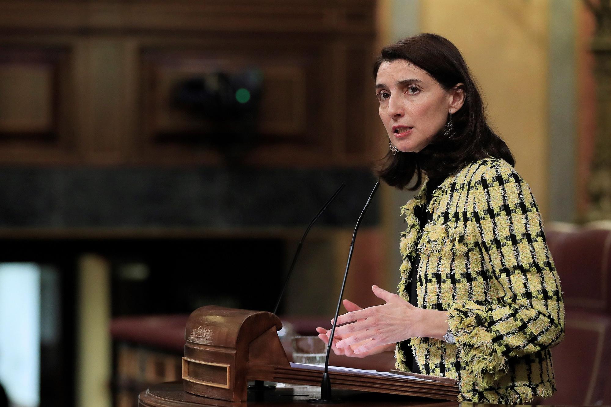 La ministra de Justicia, Pilar Llop interviene en el Pleno del Congreso de los Diputados.