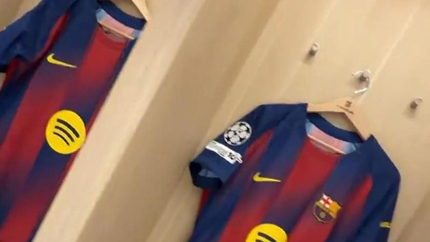 El vestuario del FC Barcelona está listo para el duelo contra el Atlético de Madrid