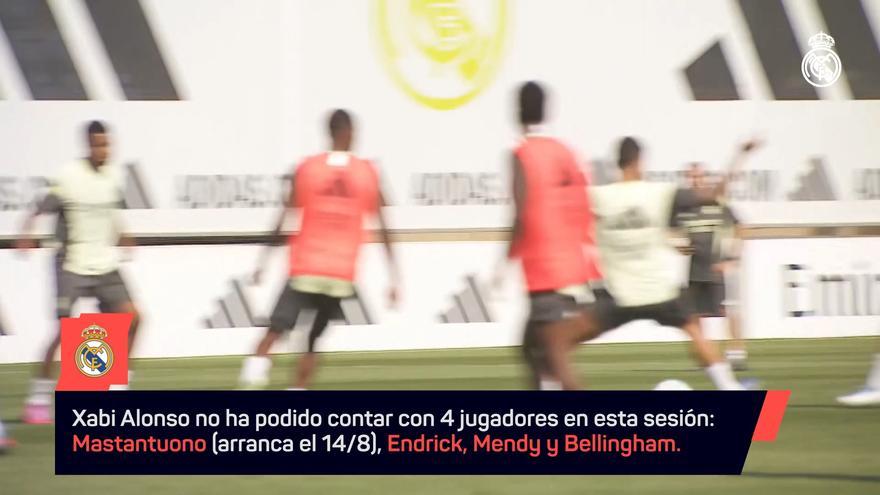 Seguna jornada de entrenamiento del Real Madrid con cuatro bajas