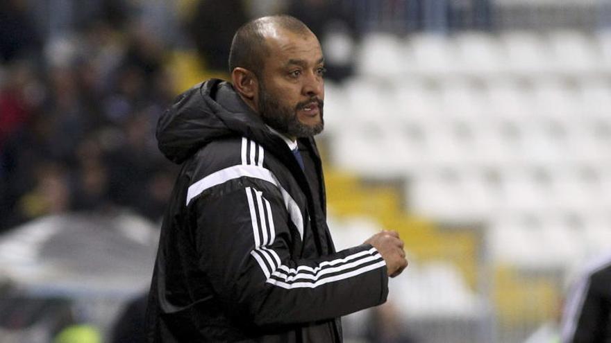 Nuno durante el partido ante el Málaga