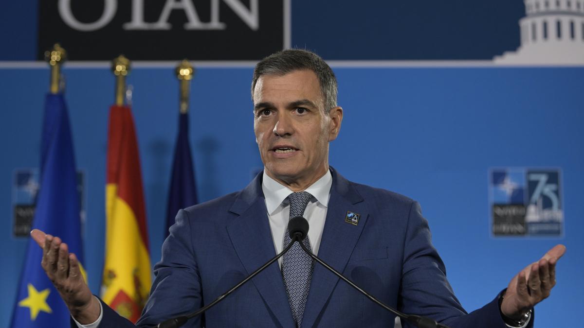 Rueda de prensa de Pedro Sánchez tras reuniones del Tratado Atlántico Norte