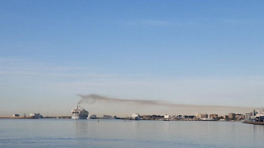 El megacrucero ‘Wonder of the Seas’ en Palma: denuncian la “nube de humo tóxico” sobre la ciudad