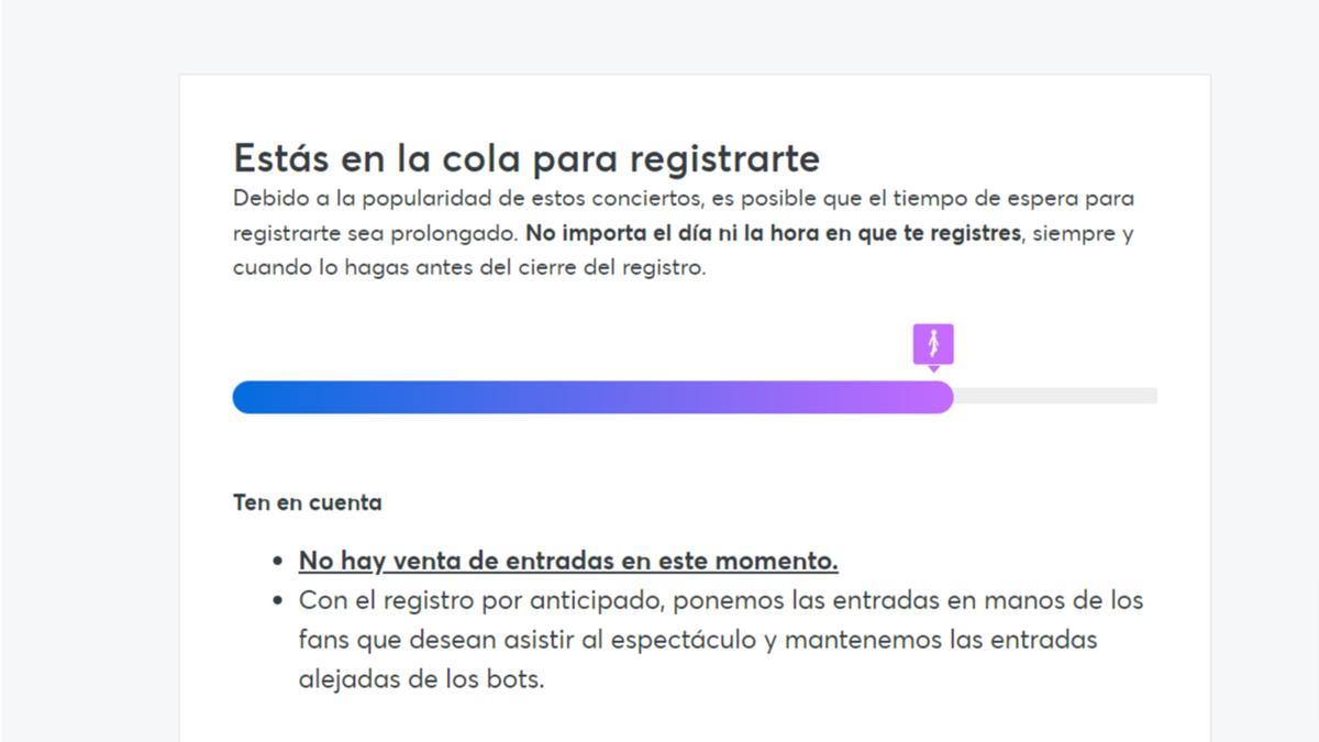 Cola en Ticketmaster para registrarse para poder acceder a la venta de la gira europea de Taylor Swift