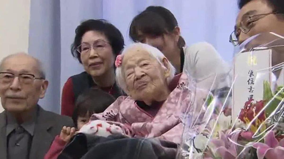 117 cumpleaños de Misao Ohkawa la japonesa más vieja del mundo que ha vivido en tres siglos.