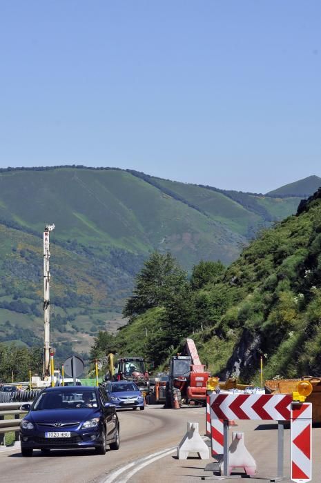 Obras en la carretera del puerto de Pajares