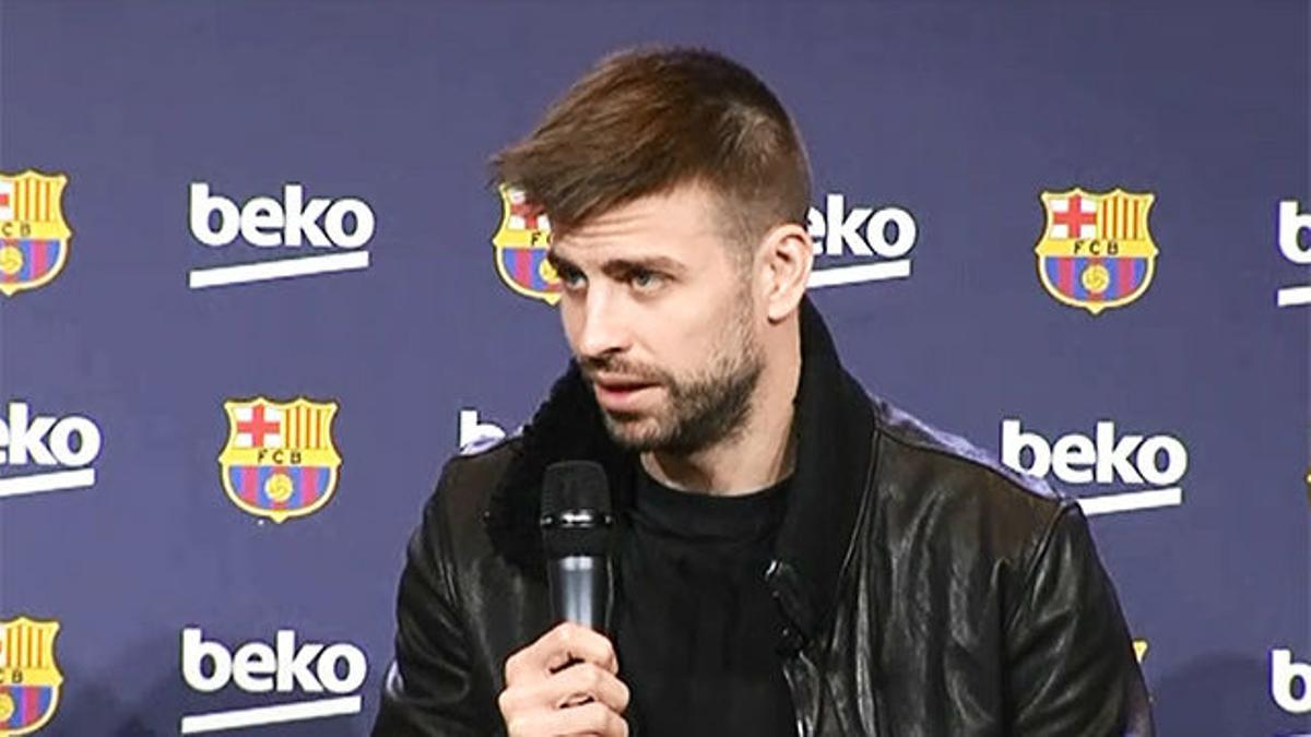 Piqué habló sobre la actualidad del Barça durante el acto publicitario de Beko