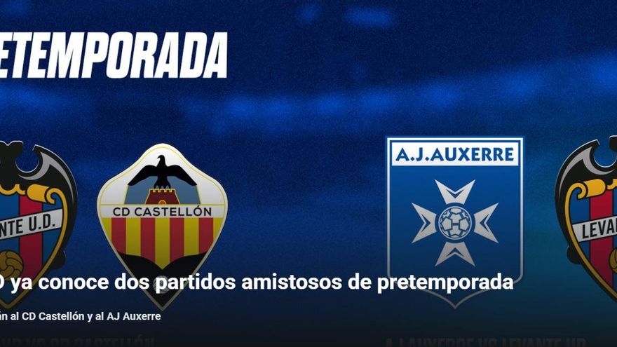 El Levante confirma dos partidos de pretemporada