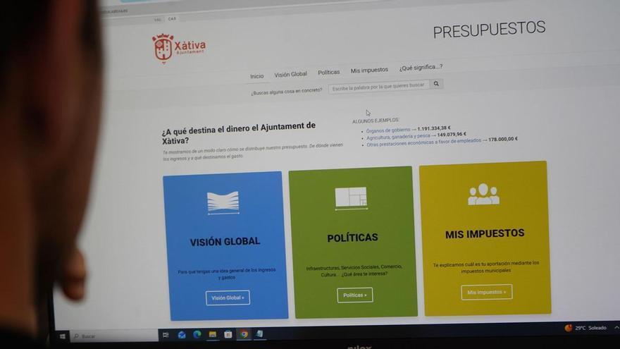 Xàtiva pone en marcha un visor presupuestario para facilitar la información económica municipal a la ciudadanía